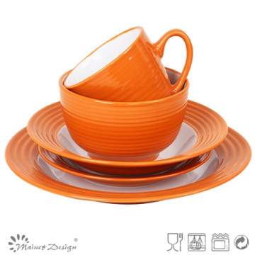 30 PCS Zwei Color Swirl Steingut Dinner Set